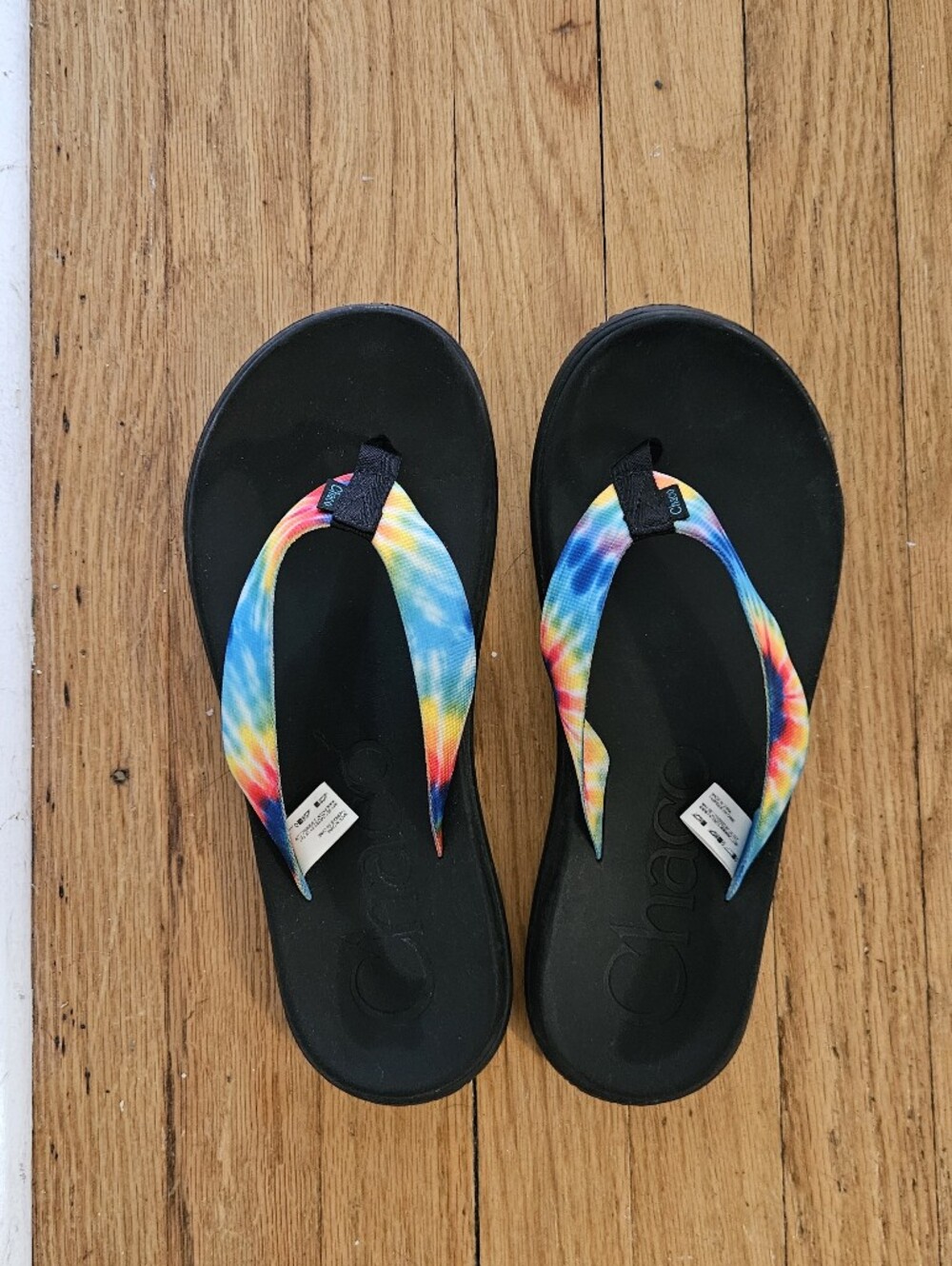 Chaco Rainbow Tie Dye Chillos Flip Flops